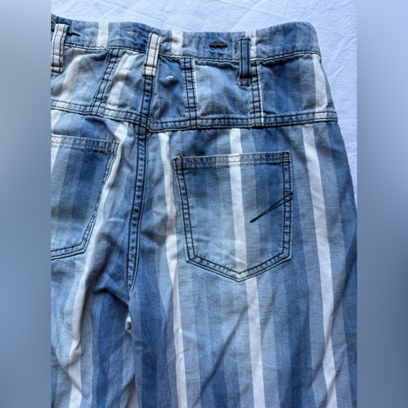 Habitual Girls Ariah Blue and White Striped Wide Leg Cotton Pants 27 - Picture 9 of 14